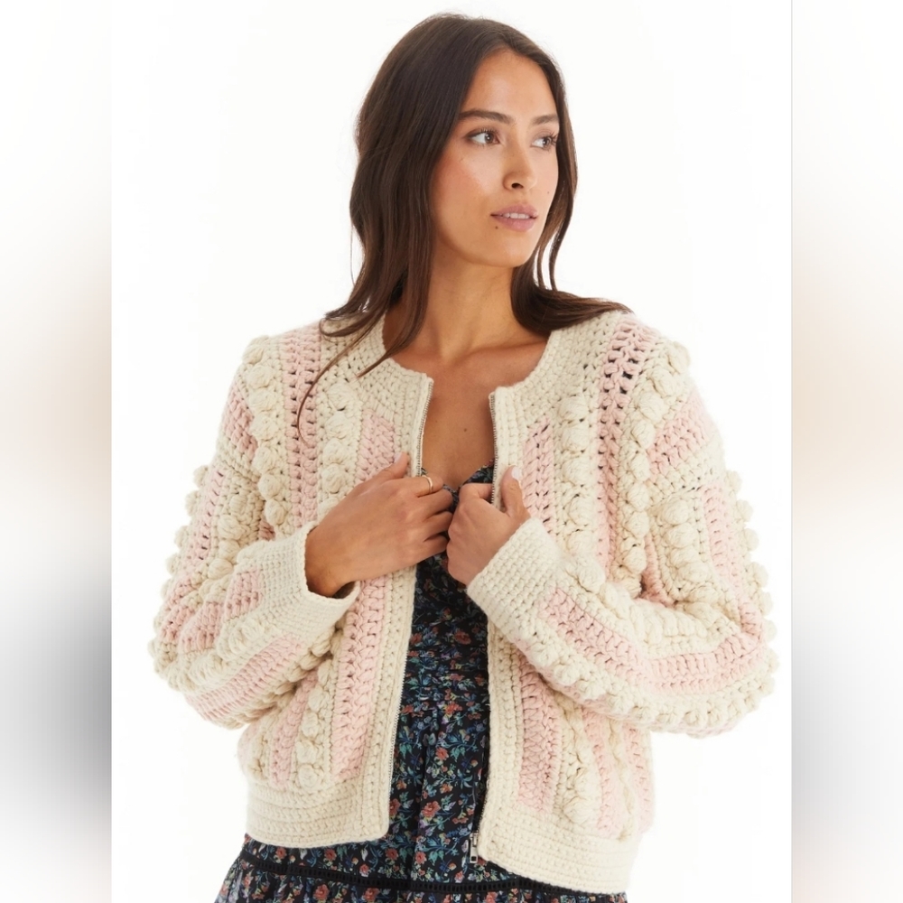 Allison Crochet Bomber Jacket